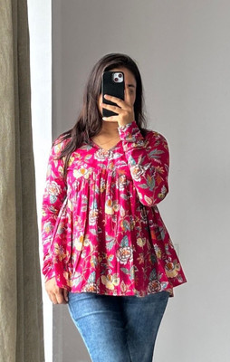 BHAWANA FASHION Casual Printed Women Pink Top