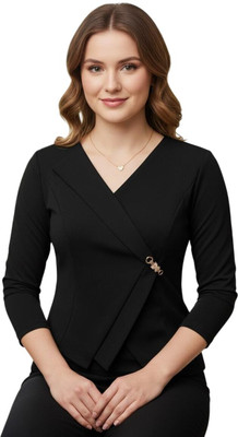 FFASHIONTRENDZ Formal Solid Women Black Top