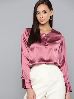 CHEMISTRY Casual Solid Women Pink Top