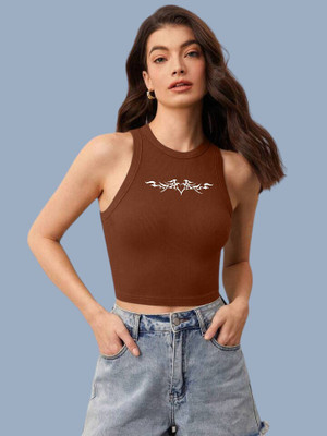 Tabadtod Casual Printed Women Brown Top