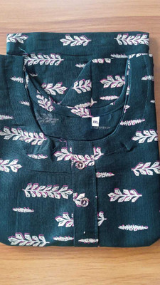 Avaasa Casual Floral Print Women Dark Green Top