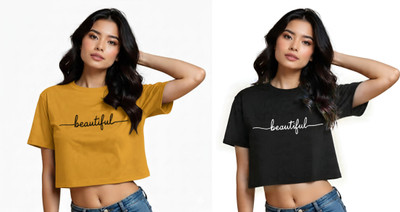Blueribon Casual Printed Women Black, Yellow Top