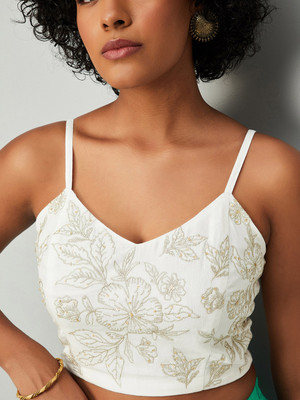 MAX Casual Printed Women Beige Top