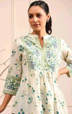 panchtatvafabric Casual Printed Women Green Top