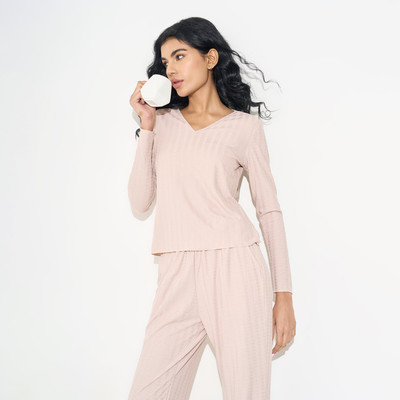 Dreamz by Pantaloons Casual Solid Women Beige Top