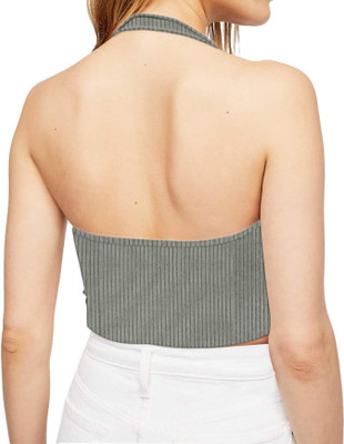 jovo Casual Solid Women Grey Top