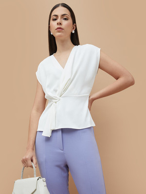 CODE by Lifestyle Casual Solid Women White Top