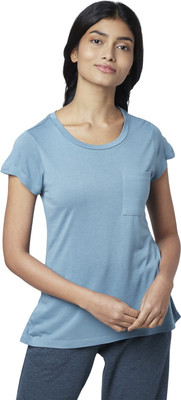 Dreamz by Pantaloons Casual Solid Women Blue Top