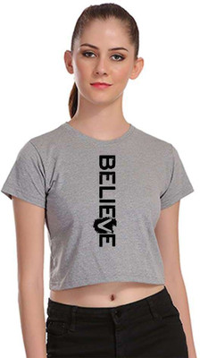 ANURUPAM FASHION Casual Printed Women Grey Top