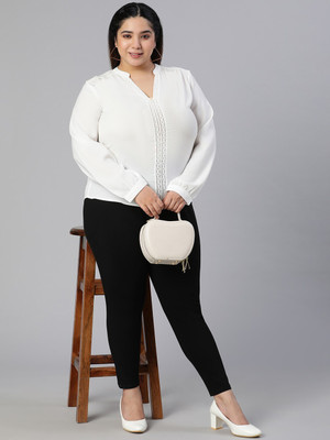 OXOLLOXO Casual Solid Women White Top