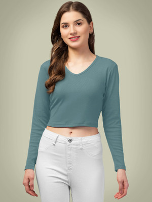 Kashonaa Casual Solid Women Light Green Top