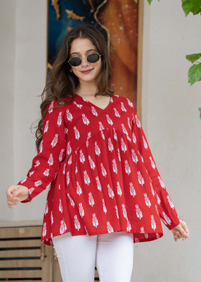 ANEKYA Casual Floral Print Women Red Top