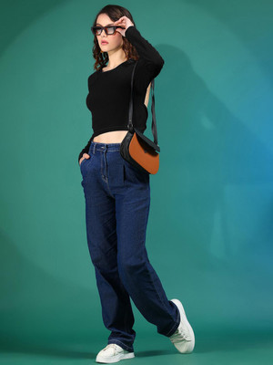 KOTTY Casual Solid Women Black Top