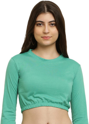 The Unicharm Casual Solid Women Green Top