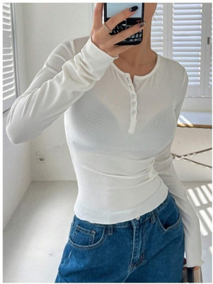 INNAYARA DIVIRTA Casual Solid Women White Top
