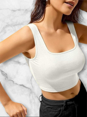 KYCLOTHING Casual Solid Women White Top