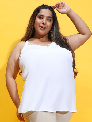OXOLLOXO Casual Solid Women White Top