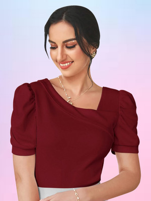 Maheshvi Casual Self Design Women Maroon Top