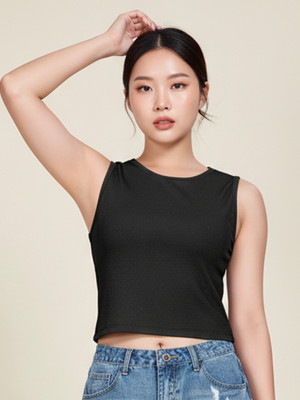 JK Creation Party Self Design Women Black Top