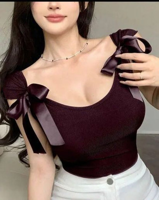 Sovi fashion Casual Solid Women Black Top