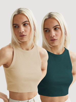 METRONAUT Casual Solid Women Beige Top