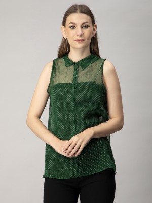 MISCHKA Casual Embellished Women Green Top