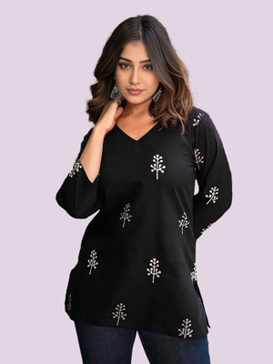 Kashonaa Casual Printed Women Black Top