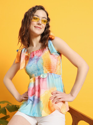 THE DRY STATE Casual Printed Women Multicolor Top