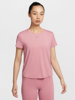 NIKE Casual Solid Women Pink Top