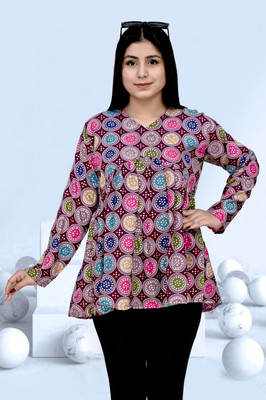AMORE CREATION Casual Printed Women Multicolor Top
