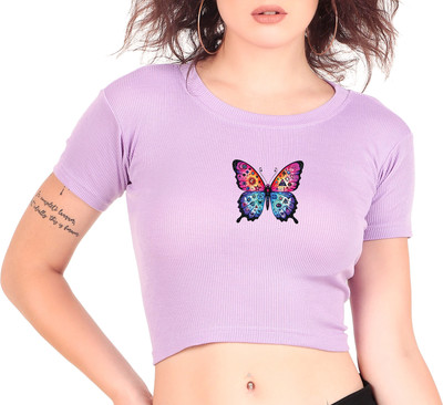 Trend Blend Casual Solid, Printed Women Pink Top