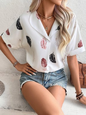 GRECIILOOKS Casual Printed Women White Top