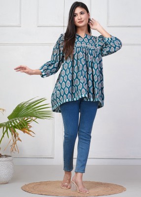 RIDHUSS Casual Printed Women Green Top