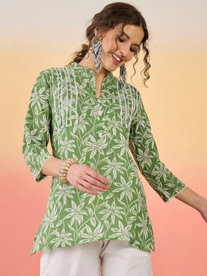 Sangria Casual Printed Women Green Top