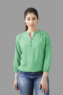 BM enterprises Casual Solid Women Green Top