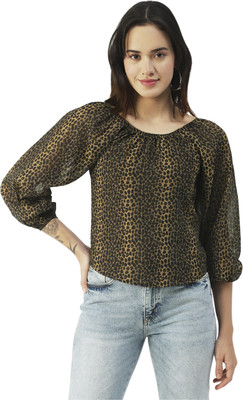 moomaya Casual Printed Women Green Top