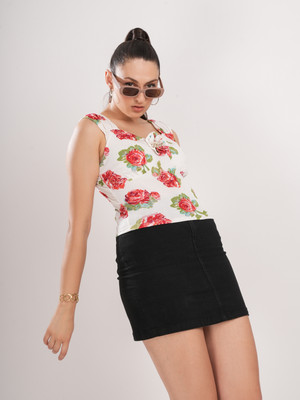 clobug Casual Printed Women White Top