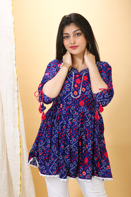 SHYAMALI FASHION Casual Printed Women Blue Top