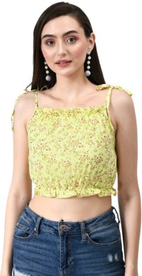 VAMORRIS Casual Printed Women Yellow Top