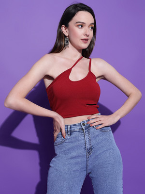 KOTTY Casual Solid Women Maroon Top