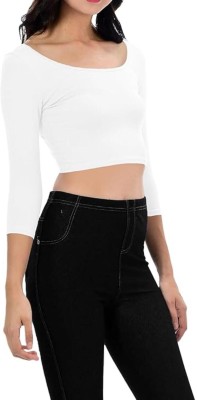 THE BLAZZE Casual Solid Women White Top