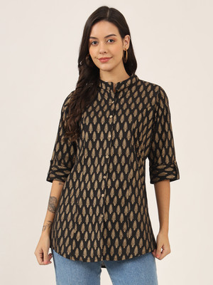 DIVENA Women Printed A-line Kurta(Black)