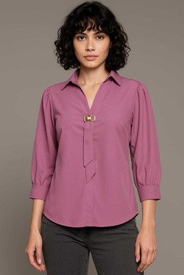 NEHA FASHIONNN Casual Solid Women Purple Top