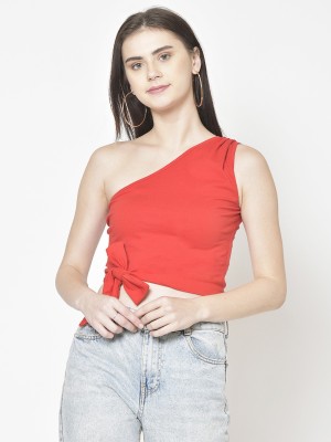 Cation Casual Solid Women Red Top