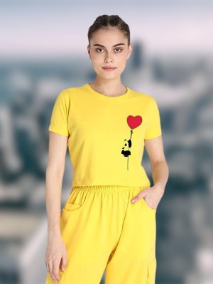 karan gupta Casual Printed Women Yellow Top