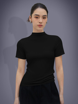 Dream Beauty Fashion Casual Self Design Women Black Top