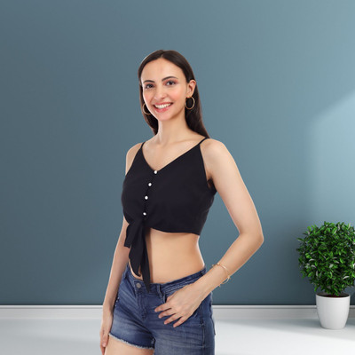 PRO CLASSY Casual Solid Women Black Top