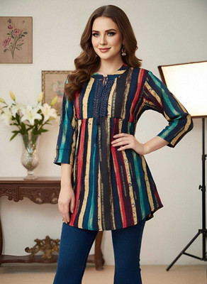 CornHubb.in Casual Geometric Print Women Multicolor Top