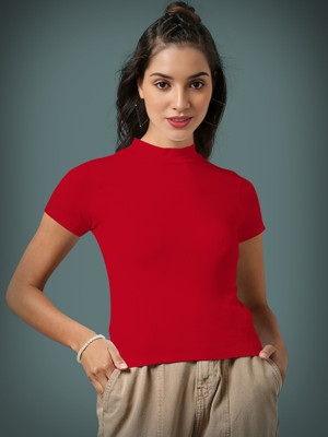 Maheshvi Casual Solid Women Red Top