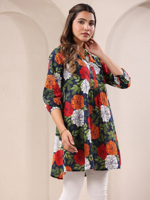 Janasya Casual Floral Print Women Multicolor Top